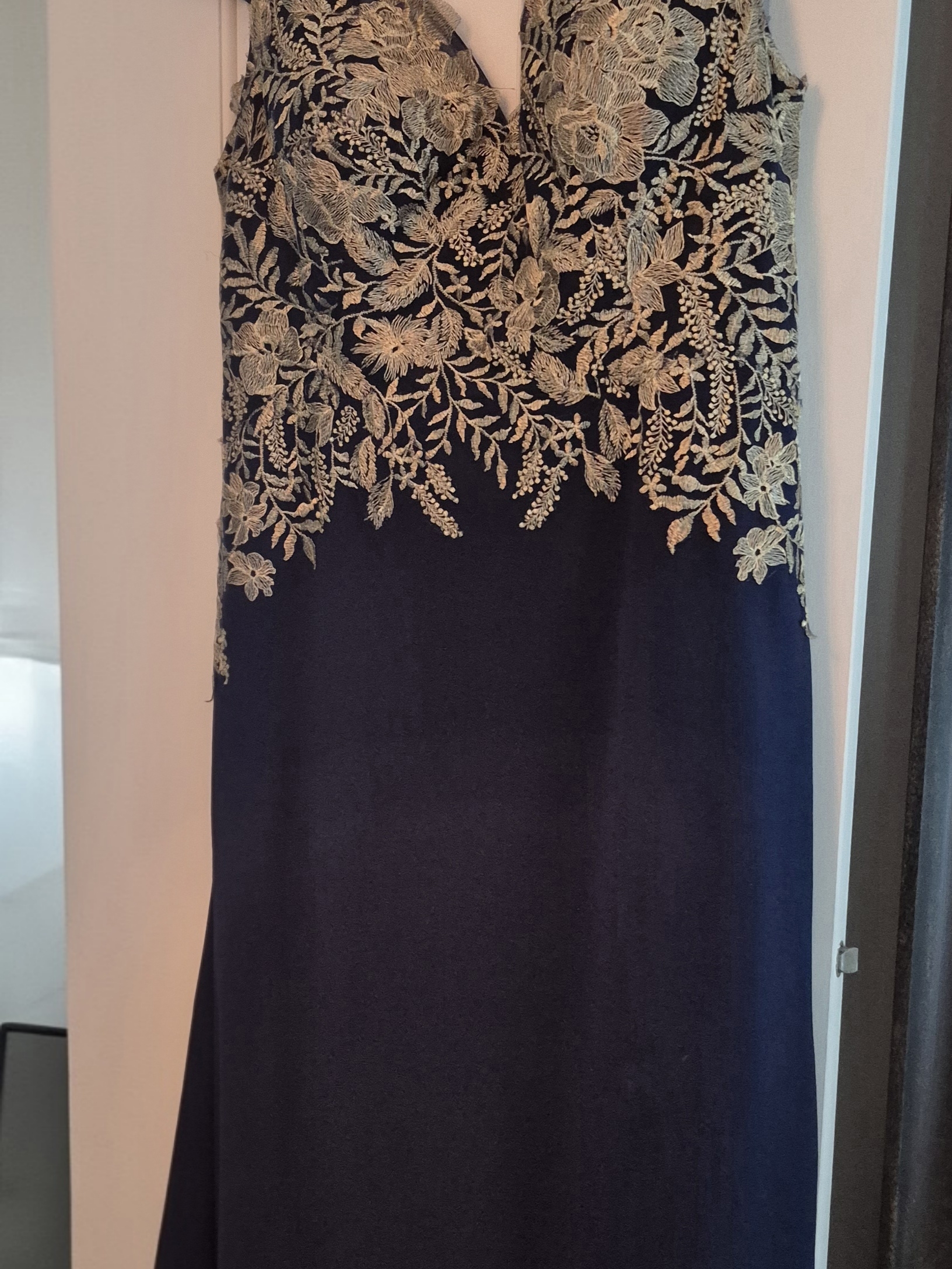 Rina Dimontella Navy And Gold Labeled Evening Wear